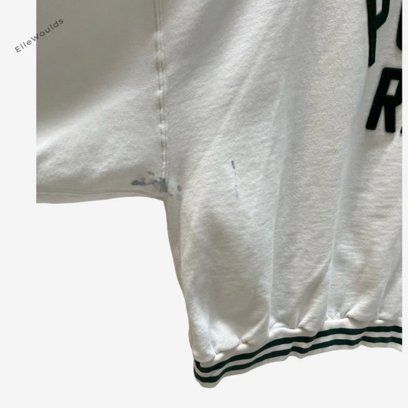 Polo Ralph Lauren Crewneck Sweatshirt Cotton Knit Green Ivory US Size Large $198 - Picture 5 of 6
